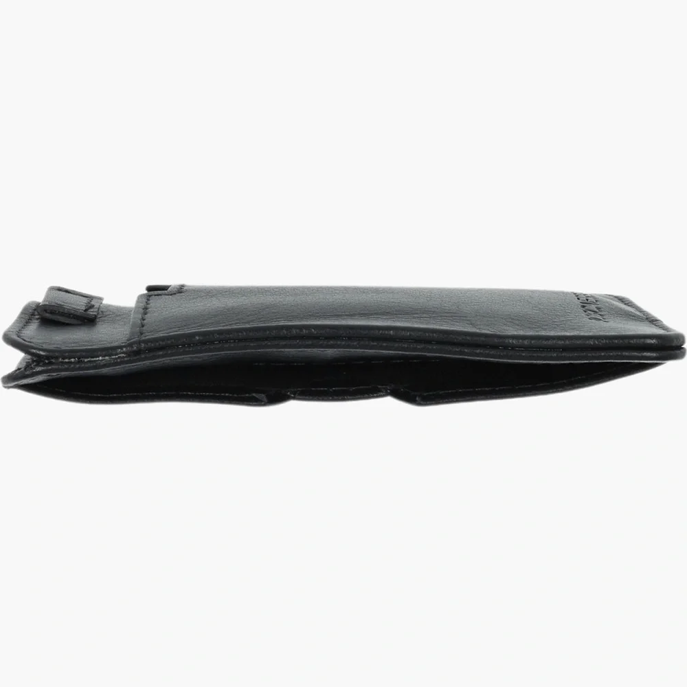 BOSCA ESSENTIALS LEATHER CARD CASE BLACK 4” NWT
